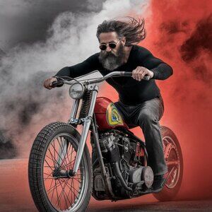 8x10 glossy biker guy